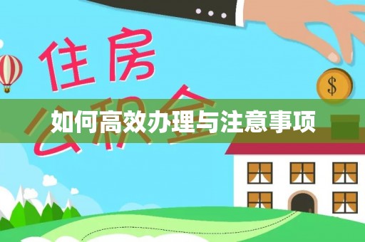 怀柔如何高效办理与注意事项