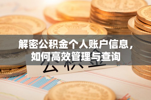 怀柔解密公积金个人账户信息，如何高效管理与查询